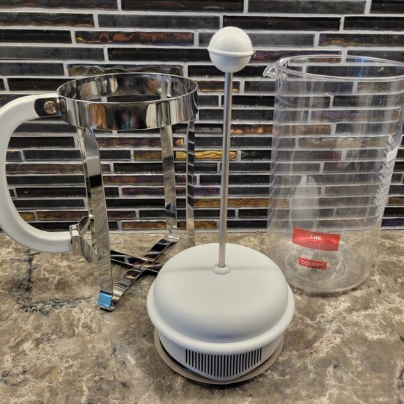 BODUM CHAMBORD FRENCH COFFEE PRESS 8 CUP 34 OZ TRITAN PLASTIC GRAY PORTUGAL RARE - Picture 7 of 14